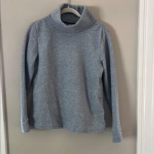 Kim Rogers Light Gray Fleece Funnel Neck Top Small